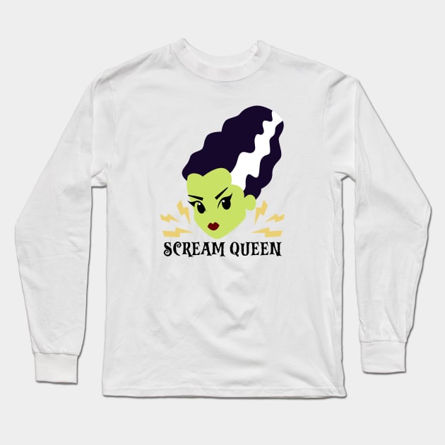 Bride of Frankenstein - Scream Queen Long Sleeve T-Shirt by Curio Pop Relics